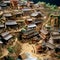 Miniature of Chinese village, miniature of a traditional Chinese village.