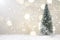 Miniature Christmas Santa cros and Tree on snow over blurred bokeh background,Decoration Image for Christmas Holiday and Happy New