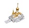 Miniature of The Church of St. Serafim Sarovsky in Khabarovsk, Russia. White orthodox church with golden dome and roof