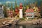 miniature coastal village with lighthouse and boats