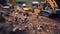 Miniature Construction Site. A miniature of a construction site bustling with activity