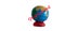 Miniature earth sphere wih the text Quarantine written in red to signify COVID-19 emergency