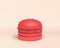 Miniature fastfood meal, hamburger,monochrome flat red color in white background, 3d Icon, 3d rendering