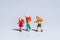 Miniature figure concept of childrens going to school