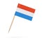 Miniature Flag Luxembourg. Isolated toothpick flag from Luxembourg on white background