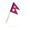 Miniature Flag Nepal. Isolated toothpick flag of Nepal on white background