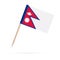 Miniature Flag Nepal. Isolated toothpick flag of Nepal on white background