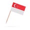 Miniature Flag Singapore. Isolated toothpick flag of Singapore on white background