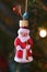 MIniature Glass Santa Ornament