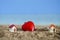 Miniature house on tropical sand beach .property real estate