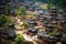 Miniature of Jinshanling, a small town in Suzhou, China, tilt shift photo of an ancient Chinese village, AI Generated