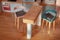 Miniature kitchen wooden counter chairs home interior modern decor dining area