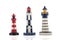 Miniature lighthouses in a row