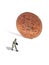 Miniature man and british coin