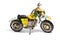 Miniature Motorcycle Model on White Background