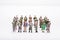 Miniature people business standing in straight lines over white