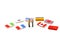 Miniature people : Businessman with international flag using for