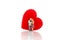 Miniature people : Couple of love with red heart,sweet lover con