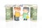 miniature people. a couple of pensioners under the house of dollars. financial security and pension for the elderly. concept of