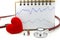 Miniature people : Doctor and patient Cardiogram with stethoscop