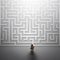 Miniature people entering a maze. Problems in Life concept.
