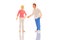 miniature people. figures of a man and a woman on a white background. communication and relationship building. problems in