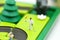 Miniature people : golfer stand with children`s toys collection,