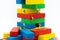 Miniature people : Group Athletes climb on color block wooden. Image use for Activities, travel, business concept