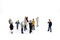 Miniature people: Group of businessmen work with team. Image use for background choice of the best suited employee, HR,job