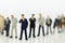 Miniature people, Group of businessmen work with team, using as background Choice of the best suited employee,
