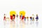Miniature people : People standing in line to buy snack. Image use for Franchise business for trading