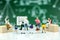 Miniature people : student and children with teacher,Education c
