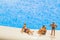 Miniature people: Vacationers are enjoying the beach