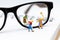 Miniature people: Worker are wiping the glasses. Image use for background business concept