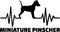 Miniature Pinscher heartbeat with silhouette