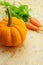 Miniature pumpkin with carrots