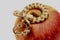 Miniature of a rattlesnake with a red apple