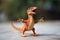 Miniature Realistic Dancing Dinosaur. AI Generated
