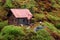 Miniature of realistic rural countryside landscape with a wooden windmill and people