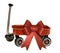 Miniature red Wagon with Glittery Christmas Bow
