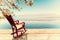 Miniature of a Rocking Chair in front of a lagoon, symbolizing r