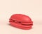 Miniature sandwich, monochrome flat red color in white background, 3d Icon, 3d rendering