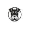 Miniature Schnauzer Icon, Dog Black Silhouette, Puppy Pictogram, Pet Outline, Schnauzer Symbol Isolated