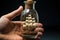 Miniature ship bottle. Generate Ai