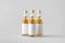 Miniature Spirits / Liquor Bottle Mock-Up - Three Bottles. Blank Label