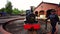 Miniature steam train at Exbury gardens - England UK