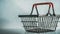 Miniature supermarket basket. Shopping, sale concept. Creative minimalist layout
