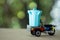 Miniature toy car: Tricycle for loading and unloading garbage