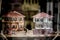 Miniature Traditional Turkish Houses with Window Reflection