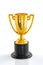 Miniature trophy on a white background